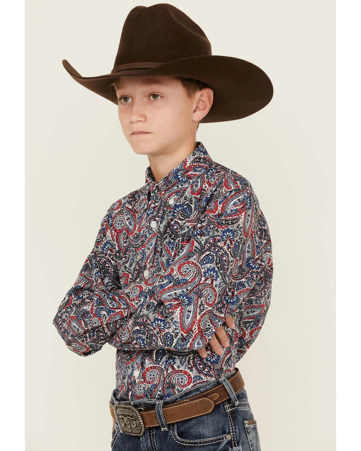 CINCH BOY PAISLEY LS BUTTON UP