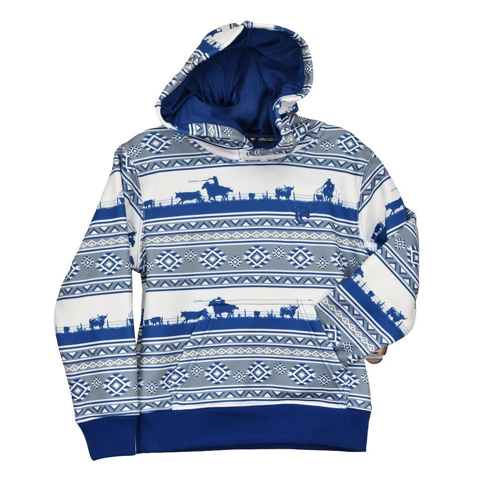 Youth Ranchin Fleece Hoody Royal Blue