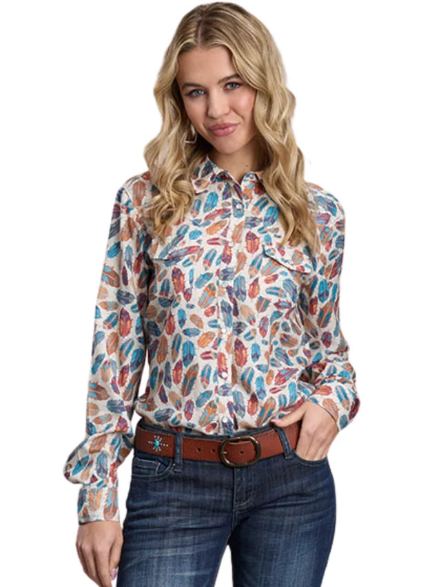 Chemise Western Feathers