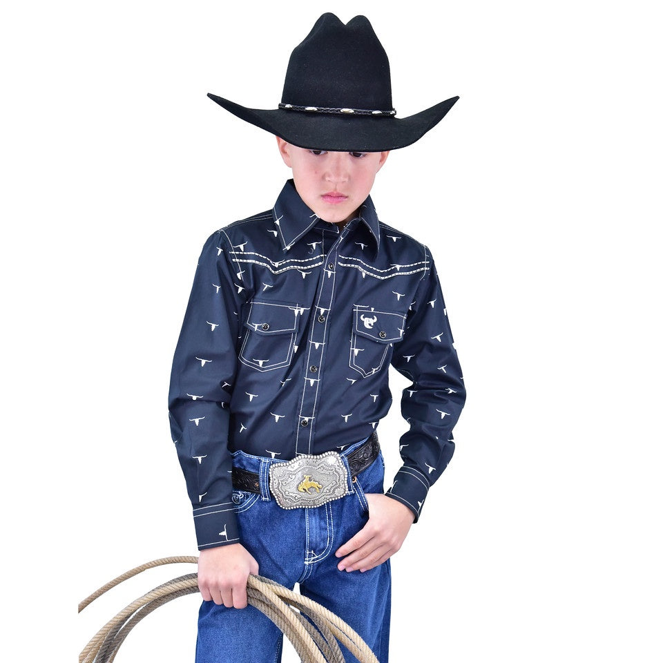 “Snap Longhorn  Button Up
