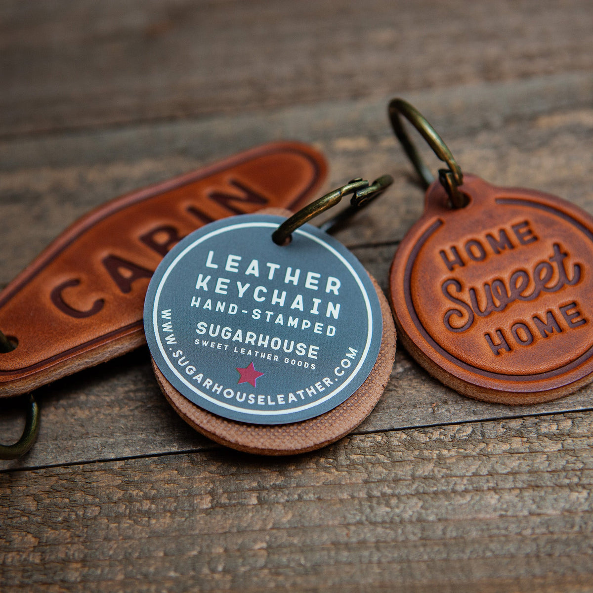 Napa Valley California Leather Keychain Motel Style