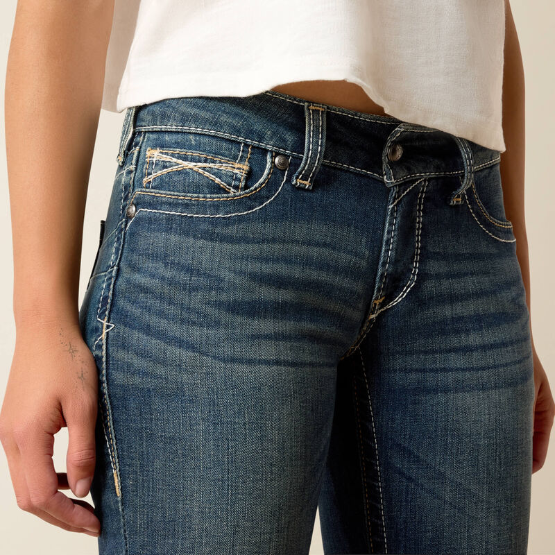 R.E.A.L. Mid Rise Stretch Whipstitch Boot Cut Jean