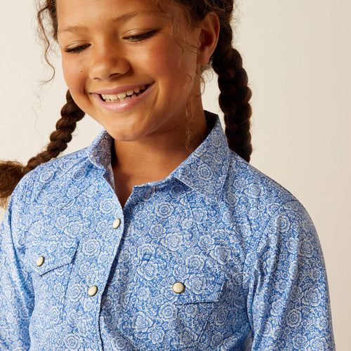 10054600 BLU WHT FLOWER BUTTON