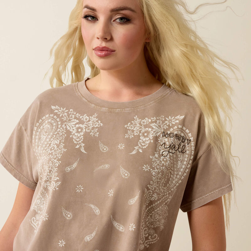PAISLEY BOXY CROP GRY