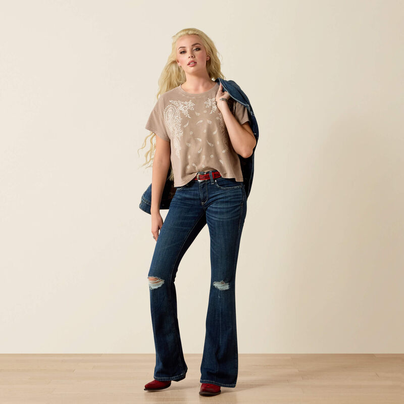 PAISLEY BOXY CROP GRY