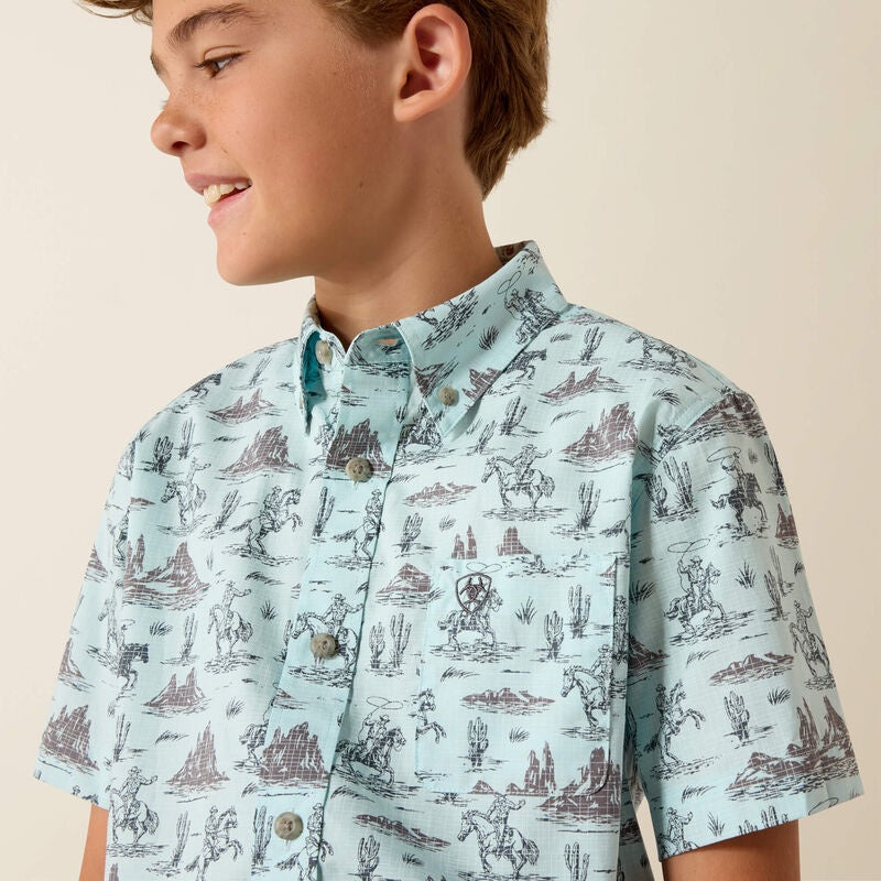 CASUAL WESTERN PRINT BLUGLW