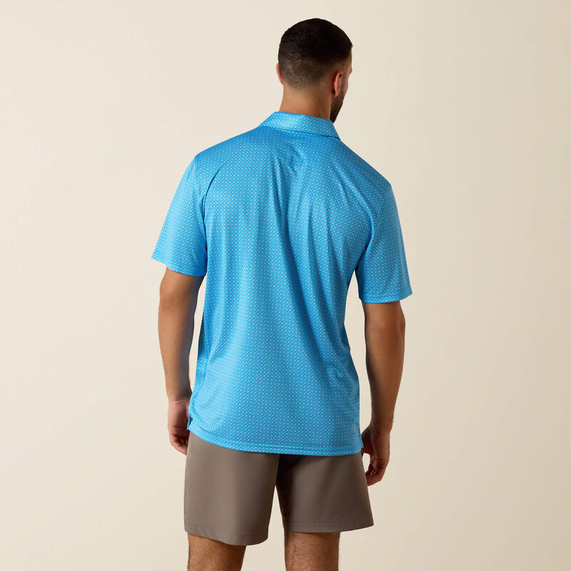 Blue All Over Print Polo
