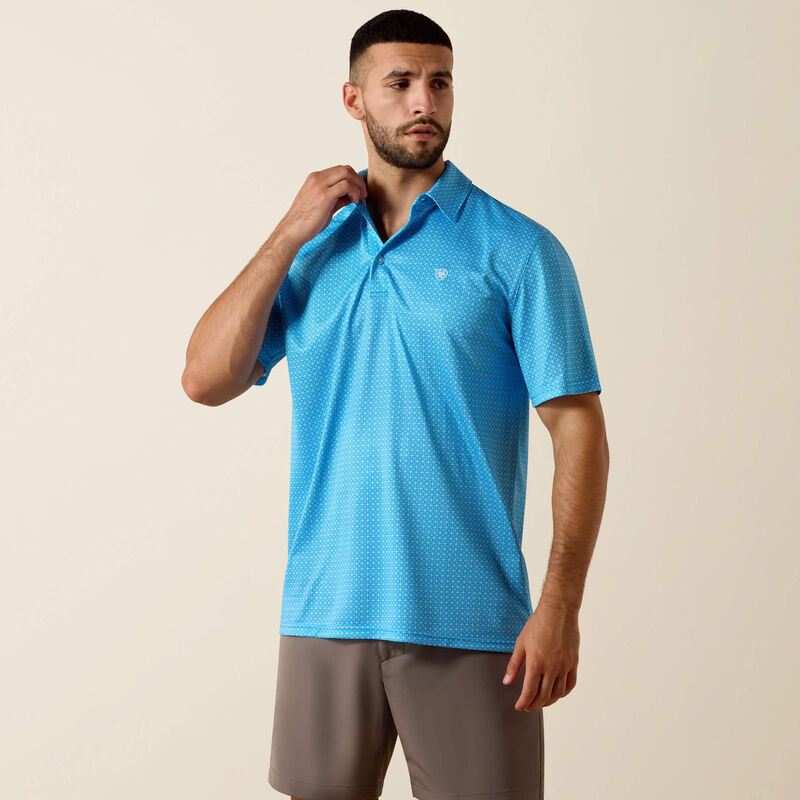 Blue All Over Print Polo