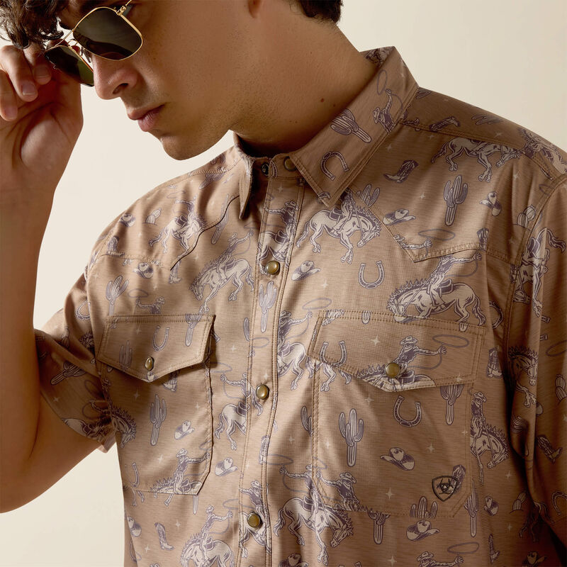 Printed VentTEK Western Fitted Snap Shirt