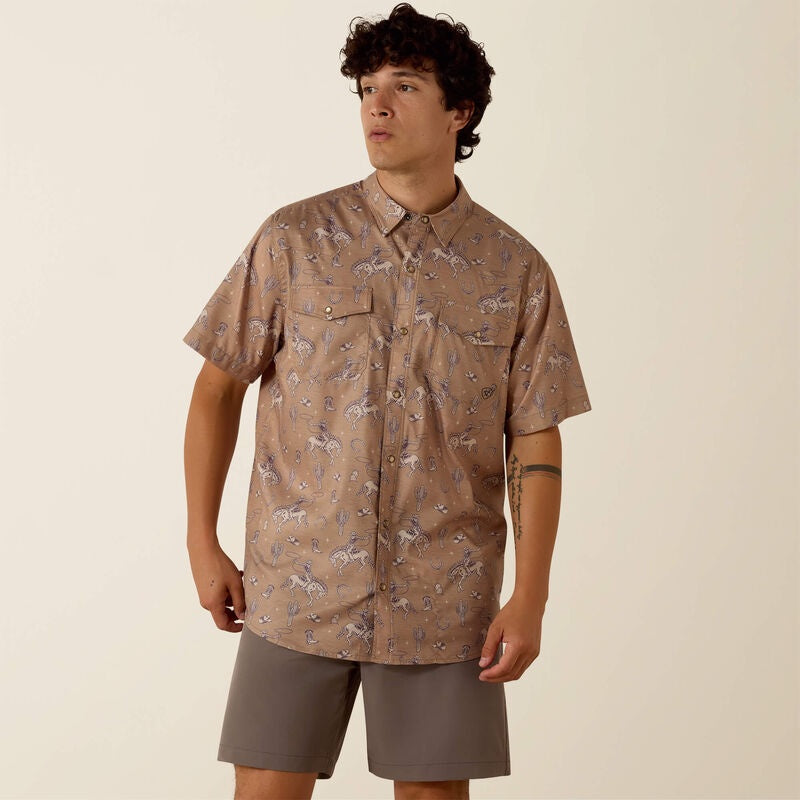 Printed VentTEK Western Fitted Snap Shirt
