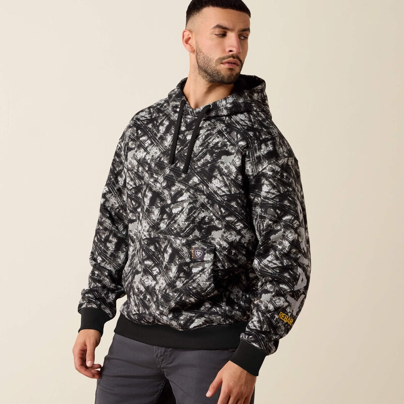 Rebar Workman Graphic Hoodie BLK WHIT