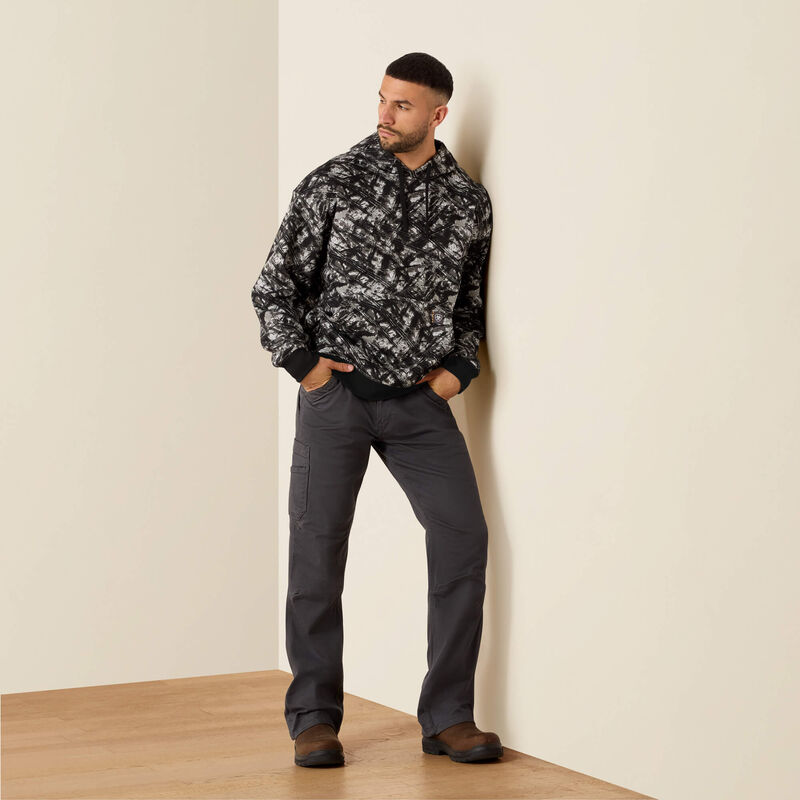 Rebar Workman Graphic Hoodie BLK WHIT