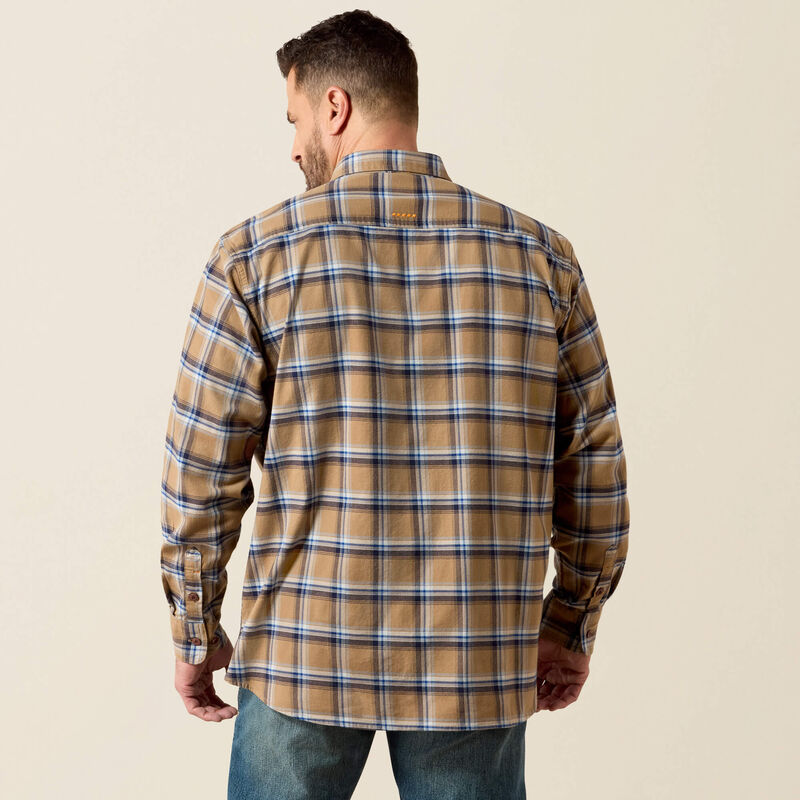 Rebar Flannel DuraStretch Work Shirt Tan