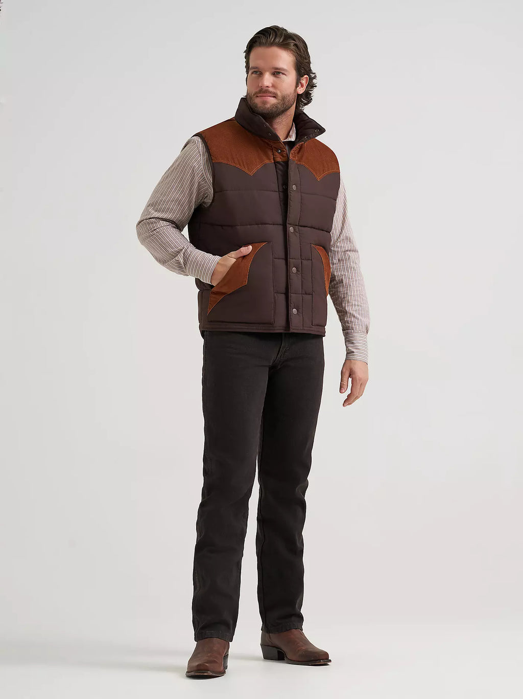 New Color Men's Corduroy Yoke Puffer Vest