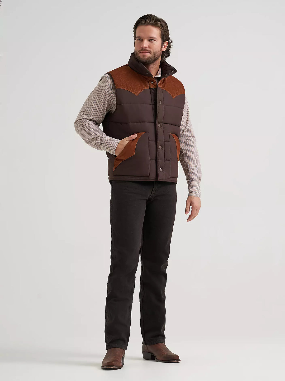 New Color Men's Corduroy Yoke Puffer Vest