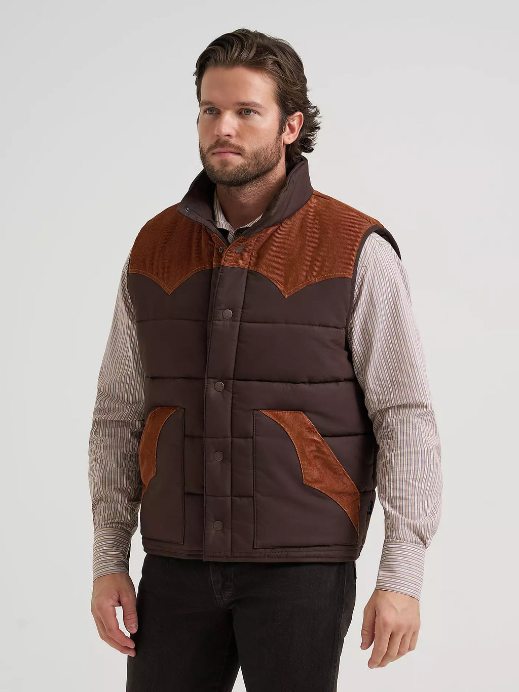 New Color Men's Corduroy Yoke Puffer Vest