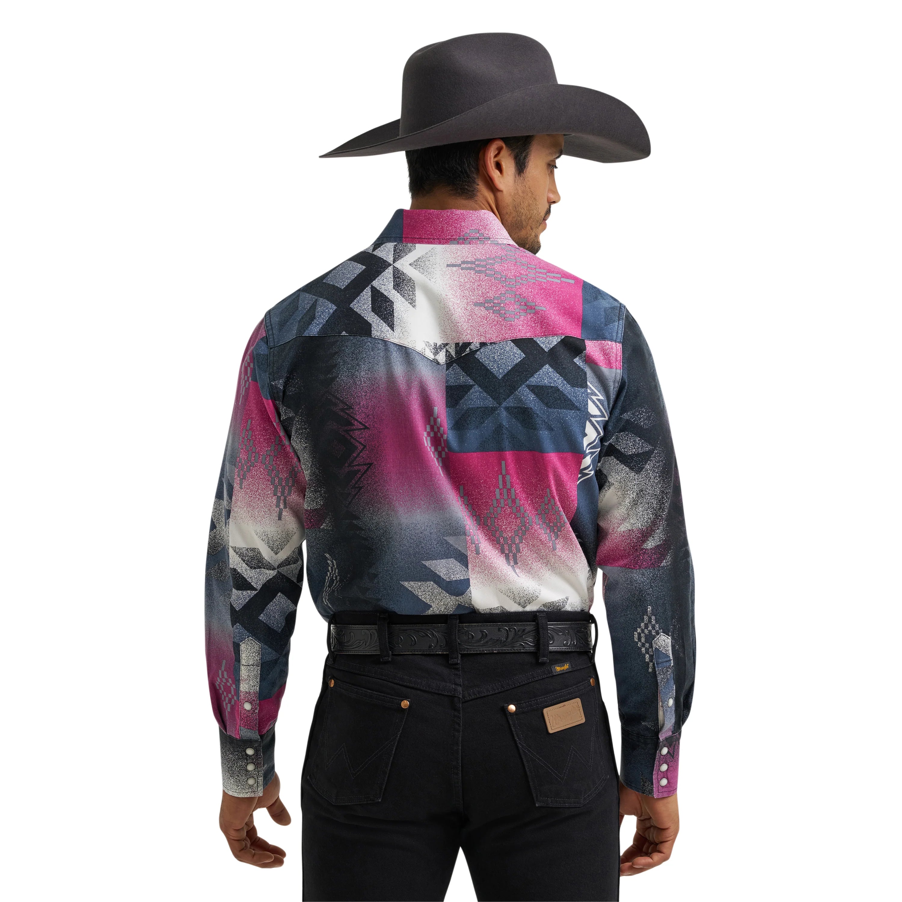 Men's Vintage Inspired Classic Fit Pink Snap