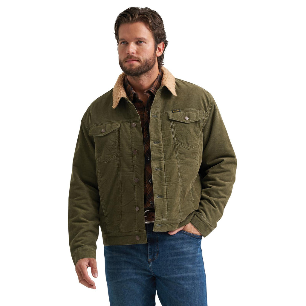 Wrangler® Corduroy Jacket - Sherpa Lined - Olive