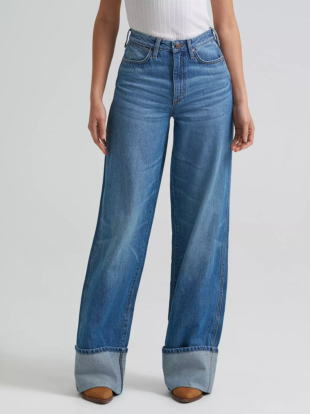 Wrangler Bailey High Rise Wide Leg Cuffed Jean