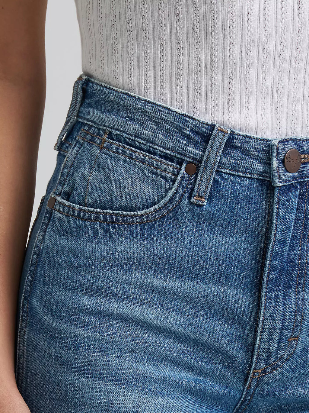 Wrangler Bailey High Rise Wide Leg Cuffed Jean