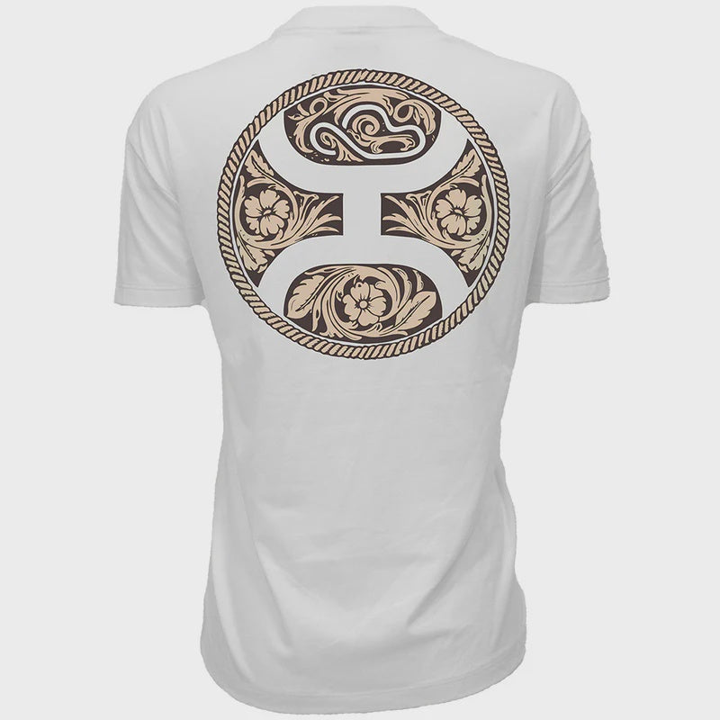 Concho" T-shirt Cream w/Tan & Brown Logo