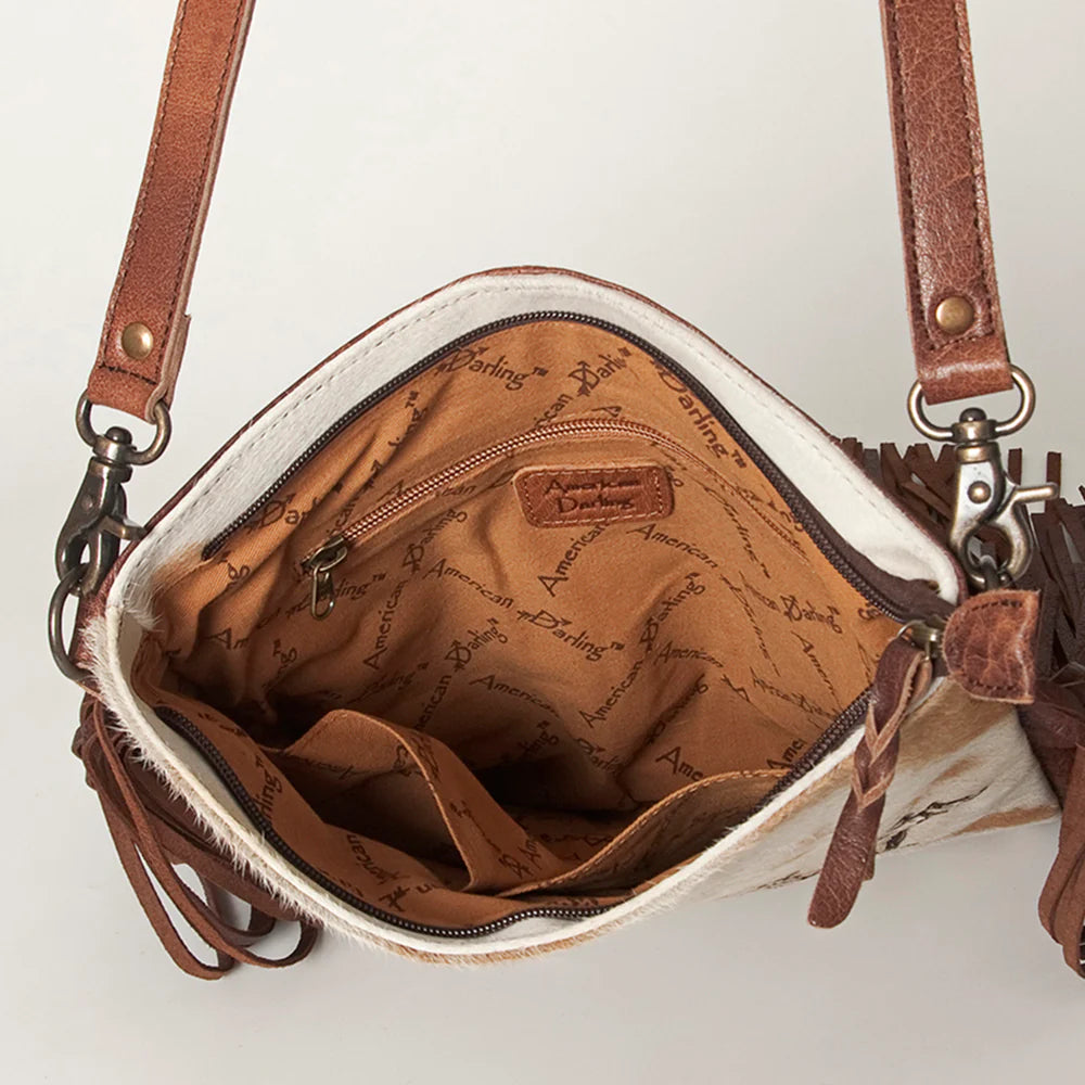Cowhide Large Crossbody with Rider and Calf