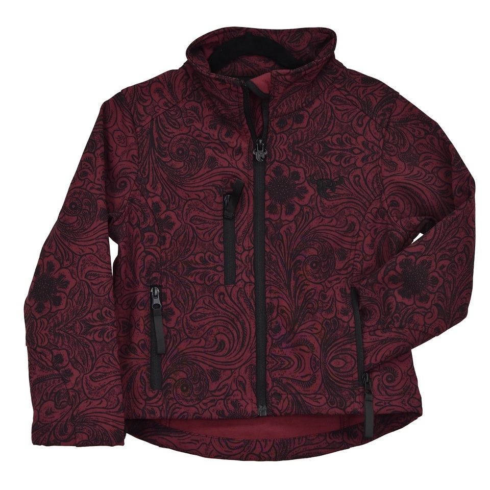 Youth Burgandy Floral Jacket