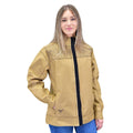 Womens Tan Foloral Poly Shell Jacket