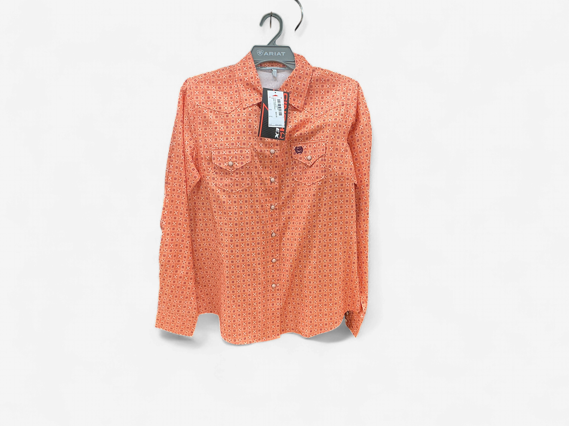 Orange burgundy blouse