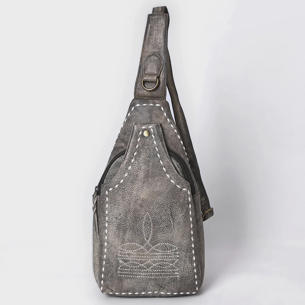 Genuine Leather Western Sling Bag