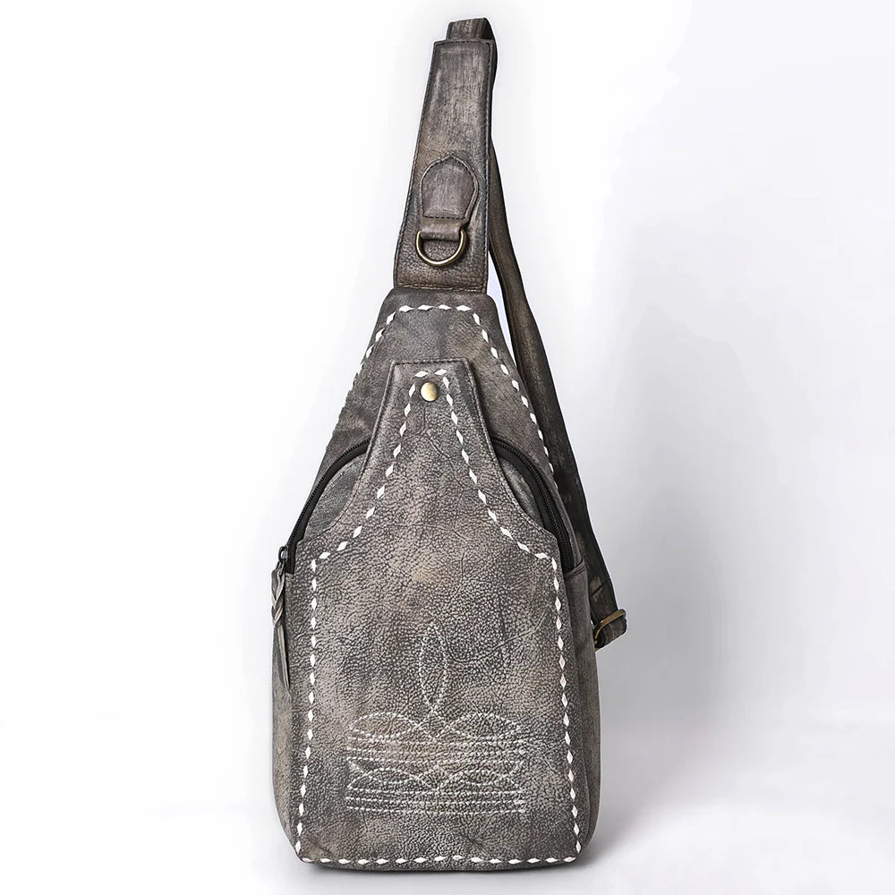 Genuine Leather Western Sling Bag
