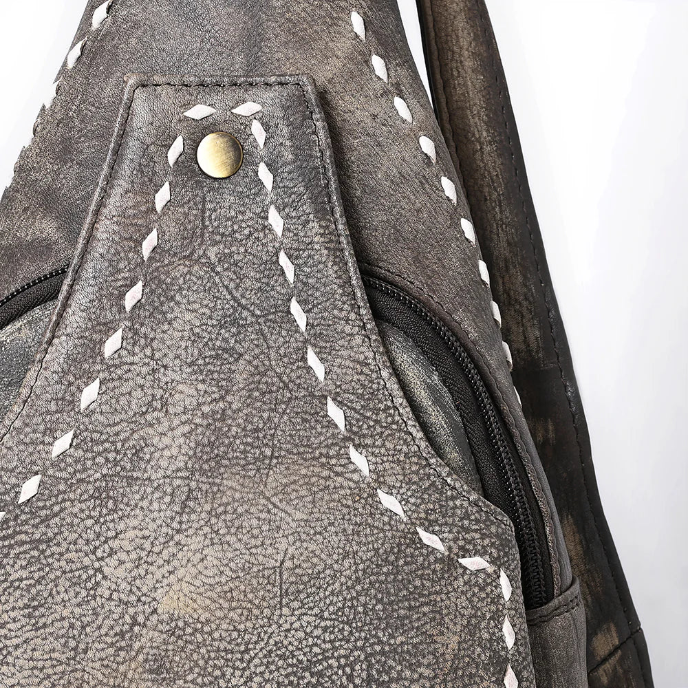 Genuine Leather Western Sling Bag