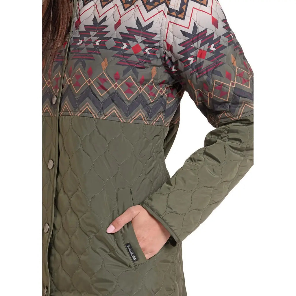 Panhandle Women's Aztec Print Quilted Coat