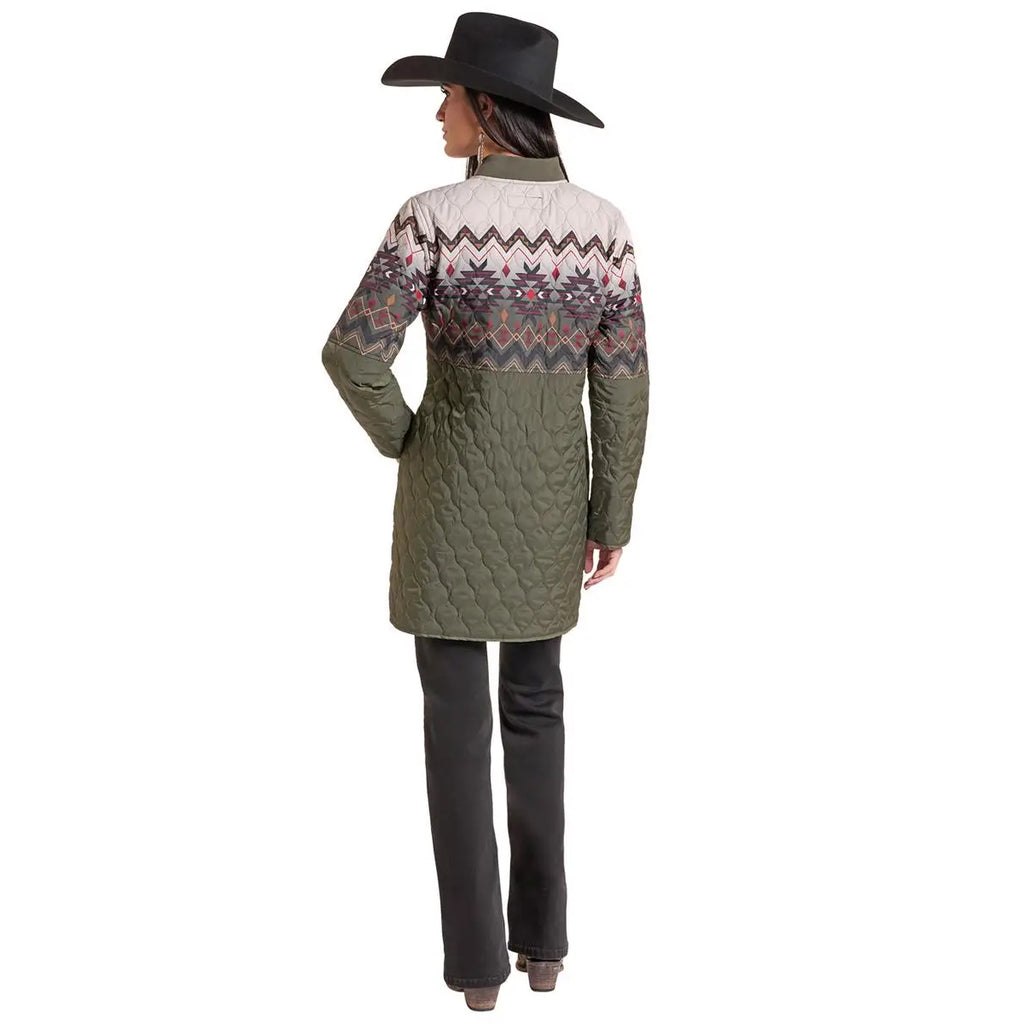 Panhandle Women's Aztec Print Quilted Coat