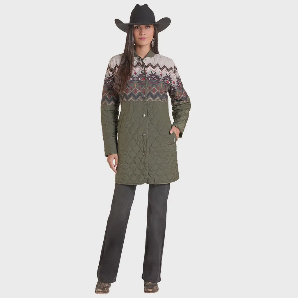 Panhandle Women's Aztec Print Quilted Coat