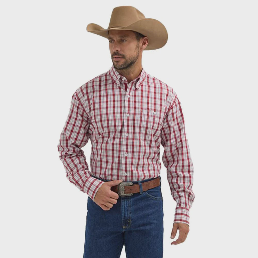 George Strait White/Red Plaid Shirt