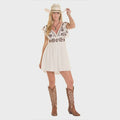 Embroidered Mini Dress