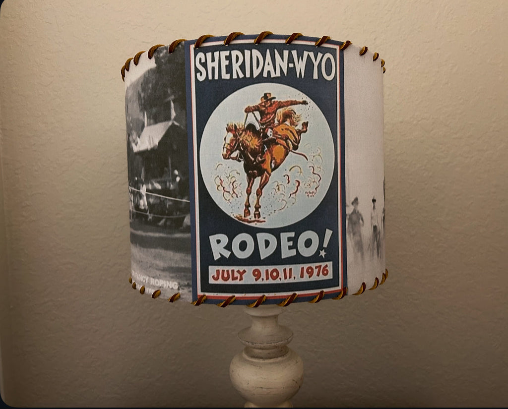 Sheridan Wyo Rodeo Lampshade Blue
