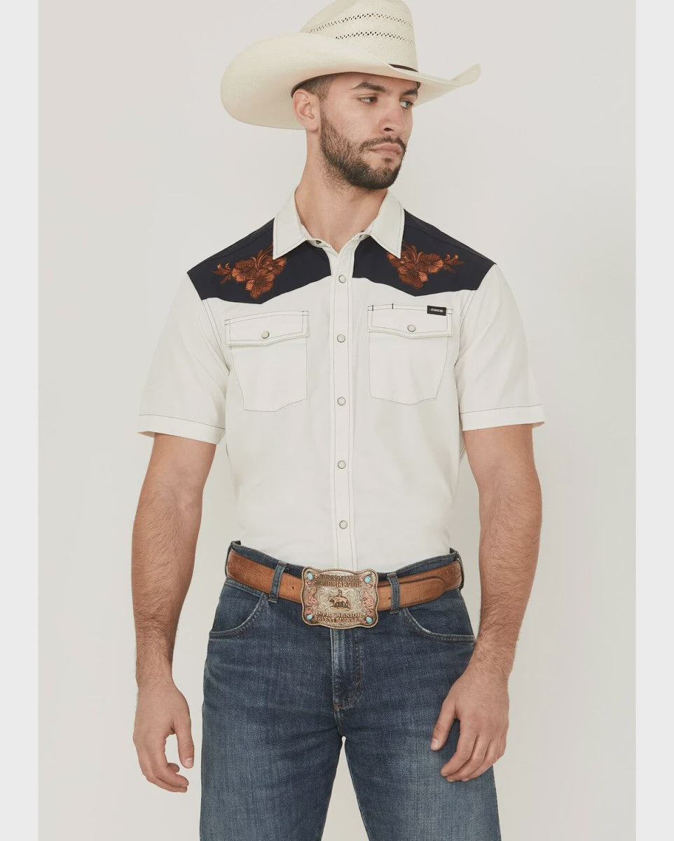 CINCH WHITE FLORAL ON YOKES