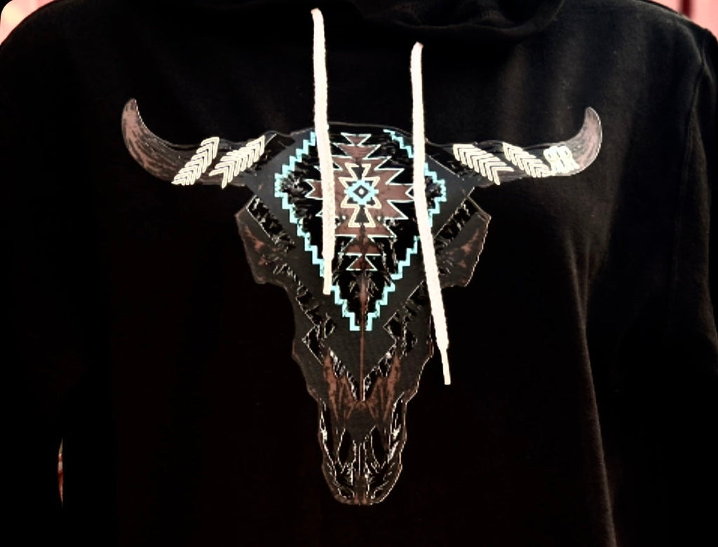 Aztec Bull Skull Hoodie