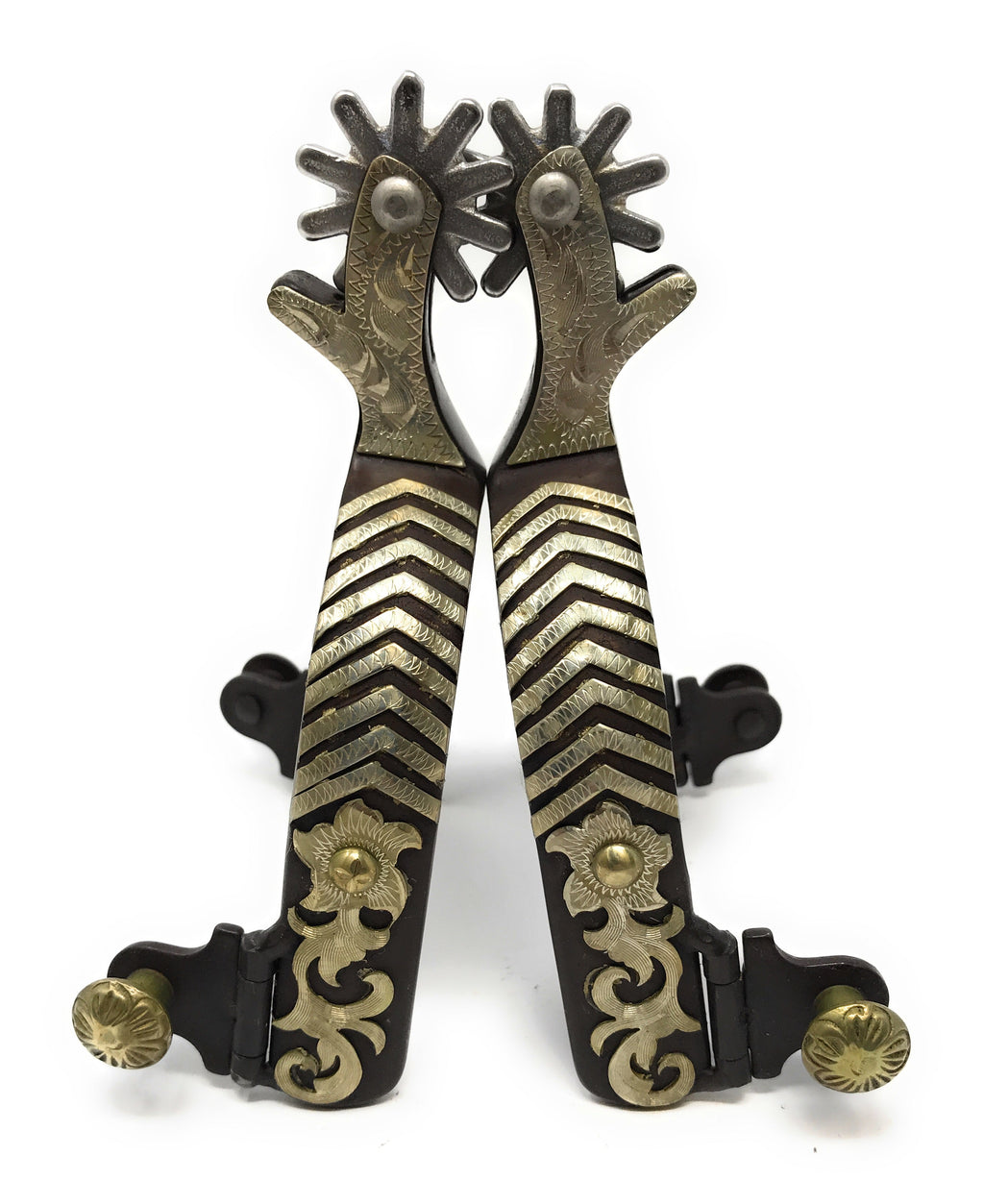 AJ Tack Men's Silver Floral Bars Spurs