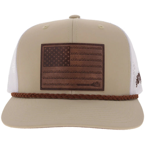 "Liberty Roper" Tan/White w/Leather Patch