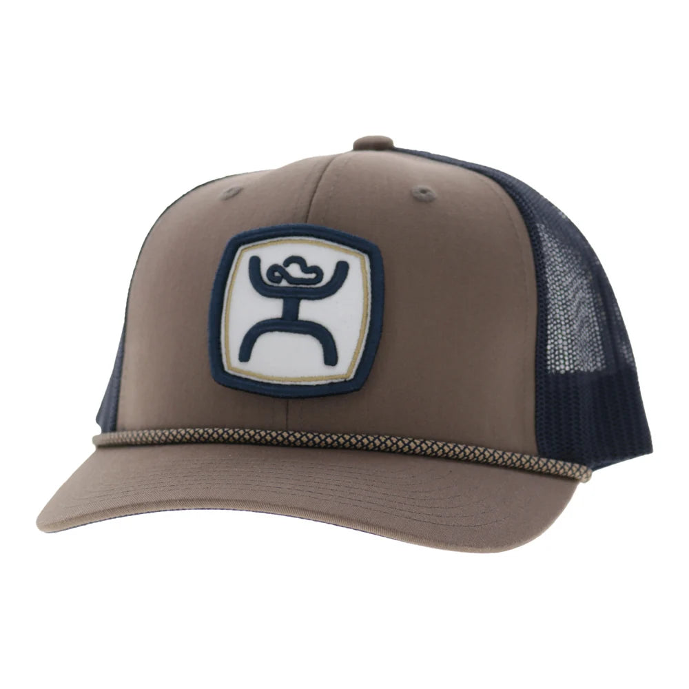 Zenith 6-Panel Trucker Snapback Hat Tan/Navy