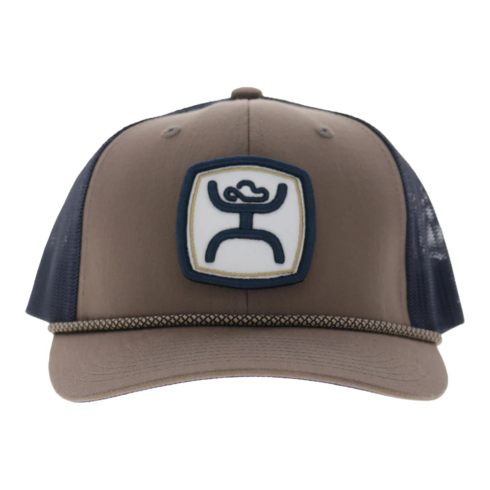 Zenith 6-Panel Trucker Snapback Hat Tan/Navy