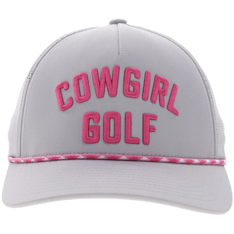 Cowgirl Golf" Hat Grey w/Pink