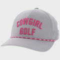Cowgirl Golf" Hat Grey w/Pink
