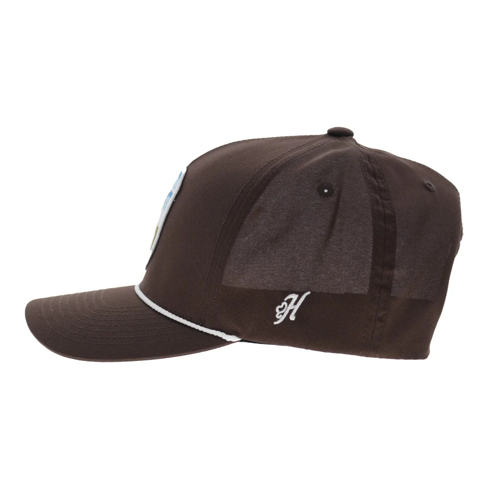 Cheyenne 5-Panel Trucker Snapback Hat Brown