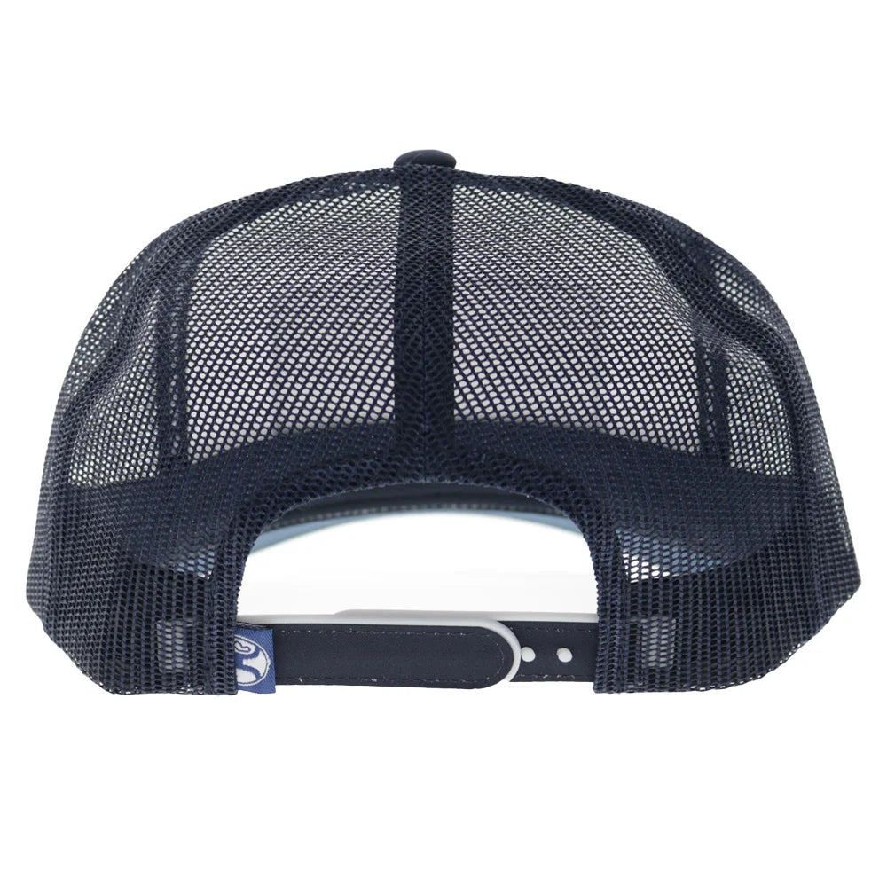 Rank Stock 5-Panel Trucker Snapback Hat White/Navy