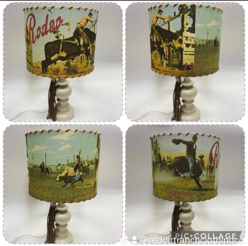 Vintage Bull Rider Lampshade