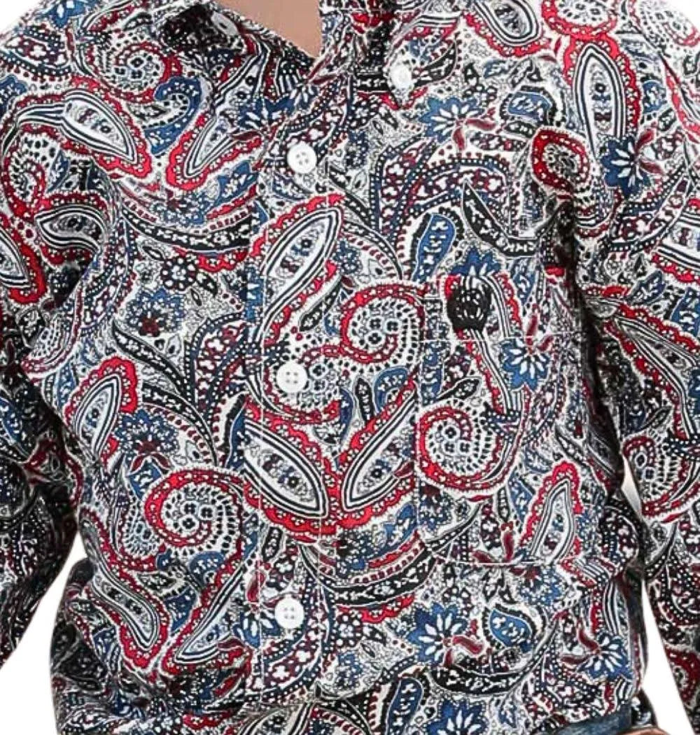 CINCH BOY PAISLEY LS BUTTON UP